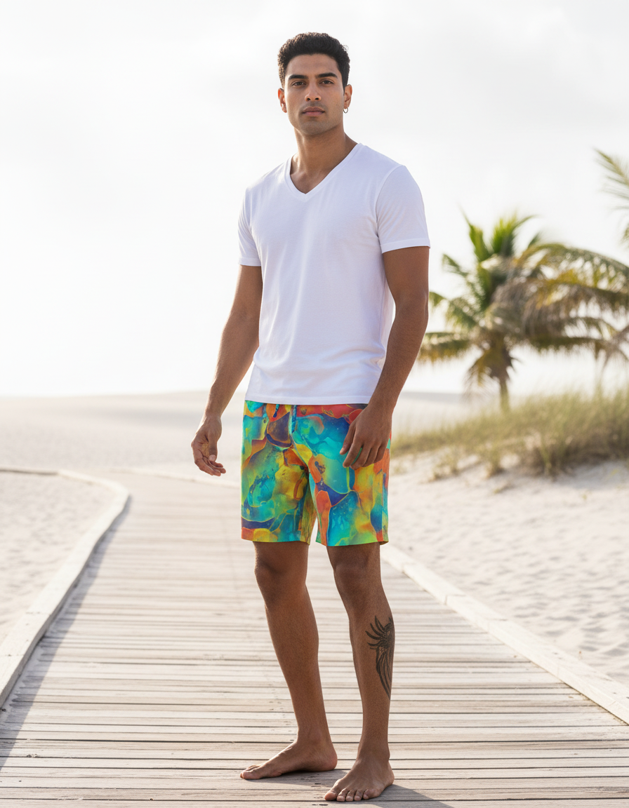 Men's Swim Trunks in Lustre