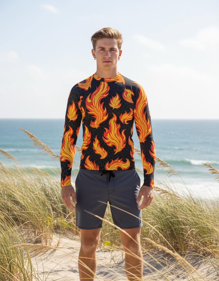 Men's Fire Patterns rashguard