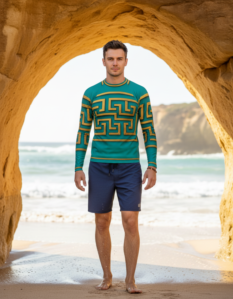 Men's Greek Key rashguard