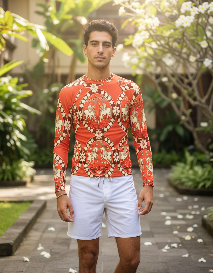 Men's Taiwanese Patterns — Wikimedia (台湾先住民の紋様16.png) rashguard