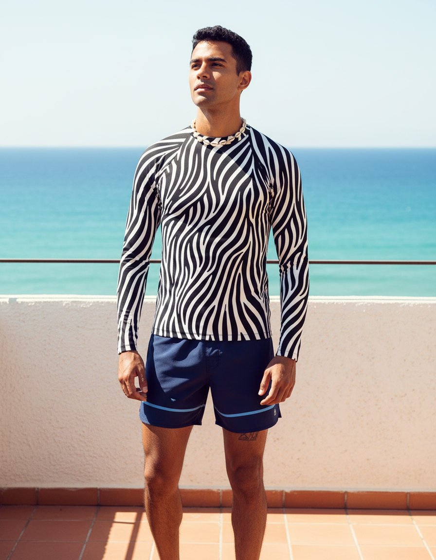 Men's Zebra Patterns rashguard