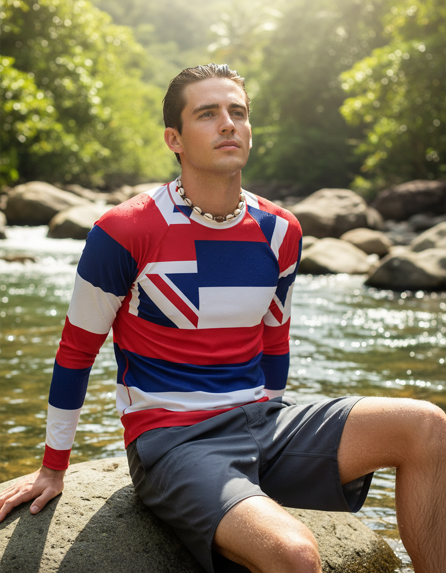 Men's Hawaiian Flag rashguard