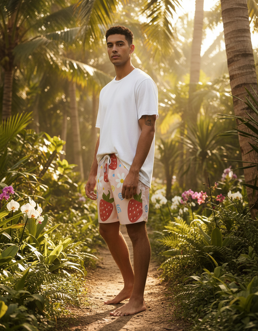 Men's Swim Trunks in Blush