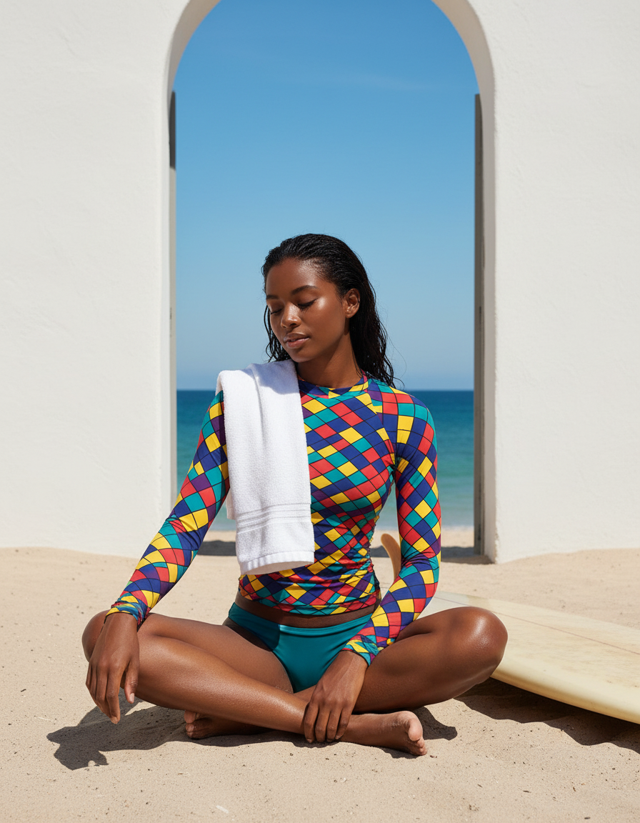 Women's Complex Color Patterns rashguard