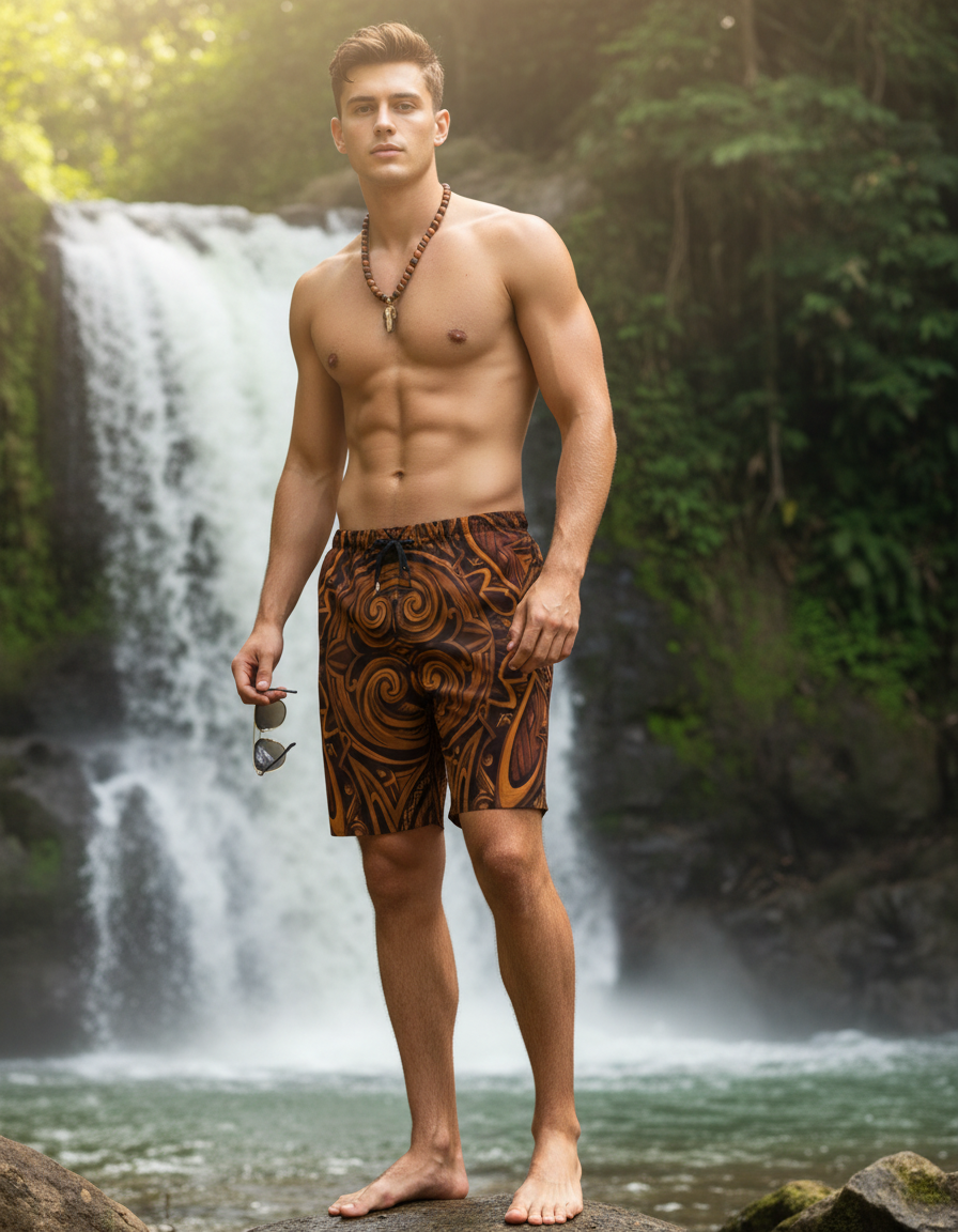 Men's Swim Trunks in Tapa