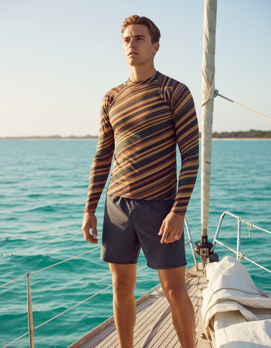 Men's Striped rashguard