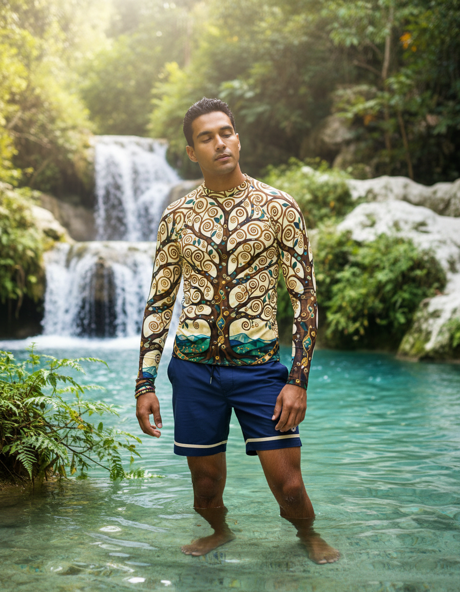 Men's Klimt Tree of Life rashguard
