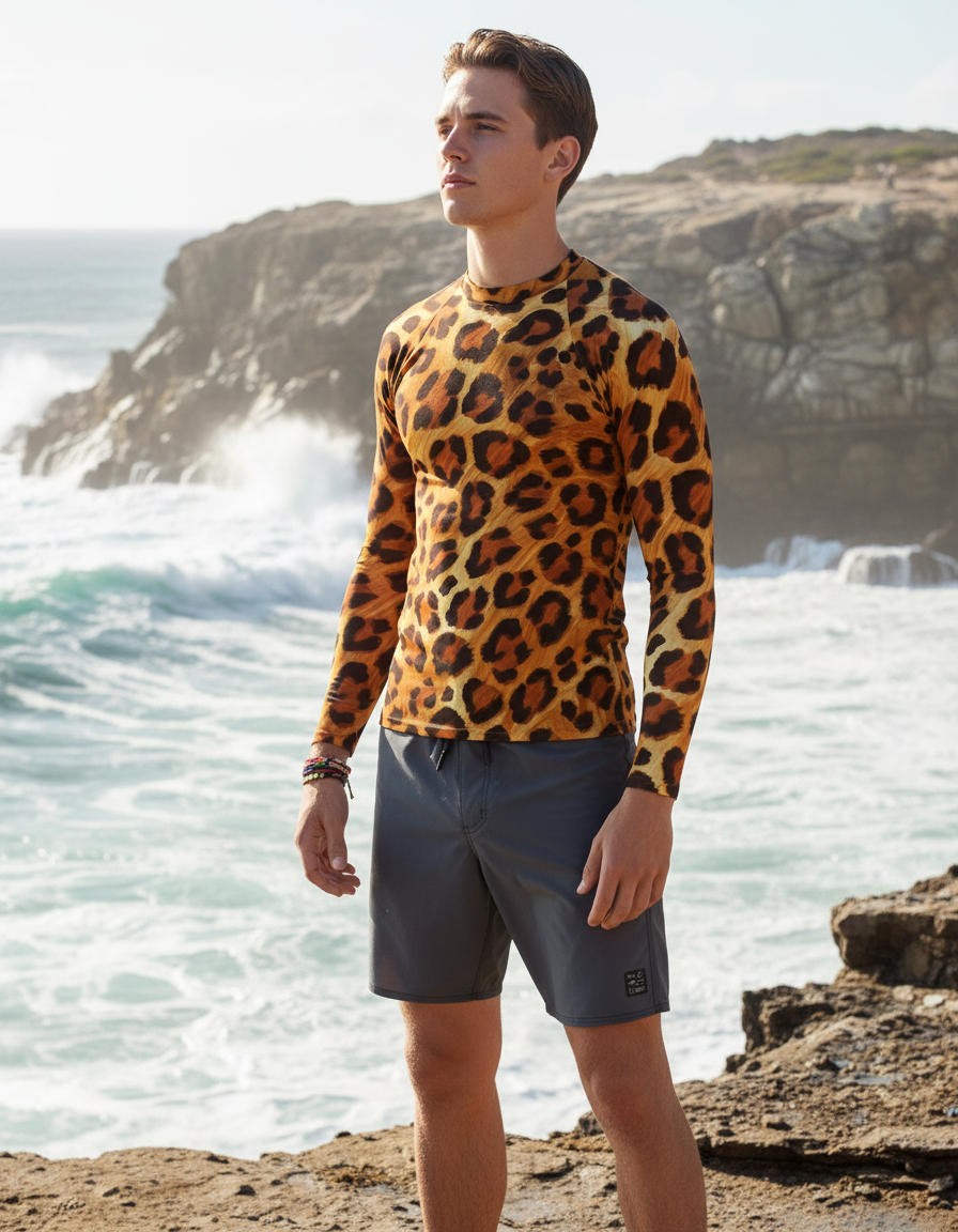 Men's Leopard Print rashguard