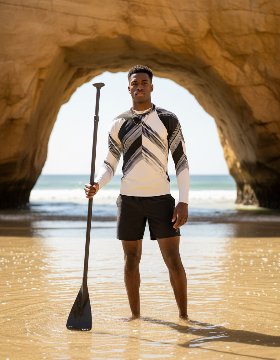 Men's Minimalist Line Art rashguard
