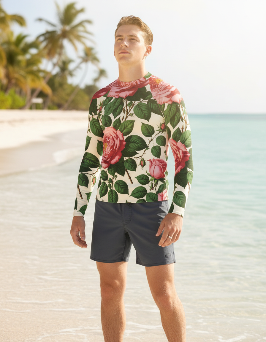 Men's Redoute Rose rashguard