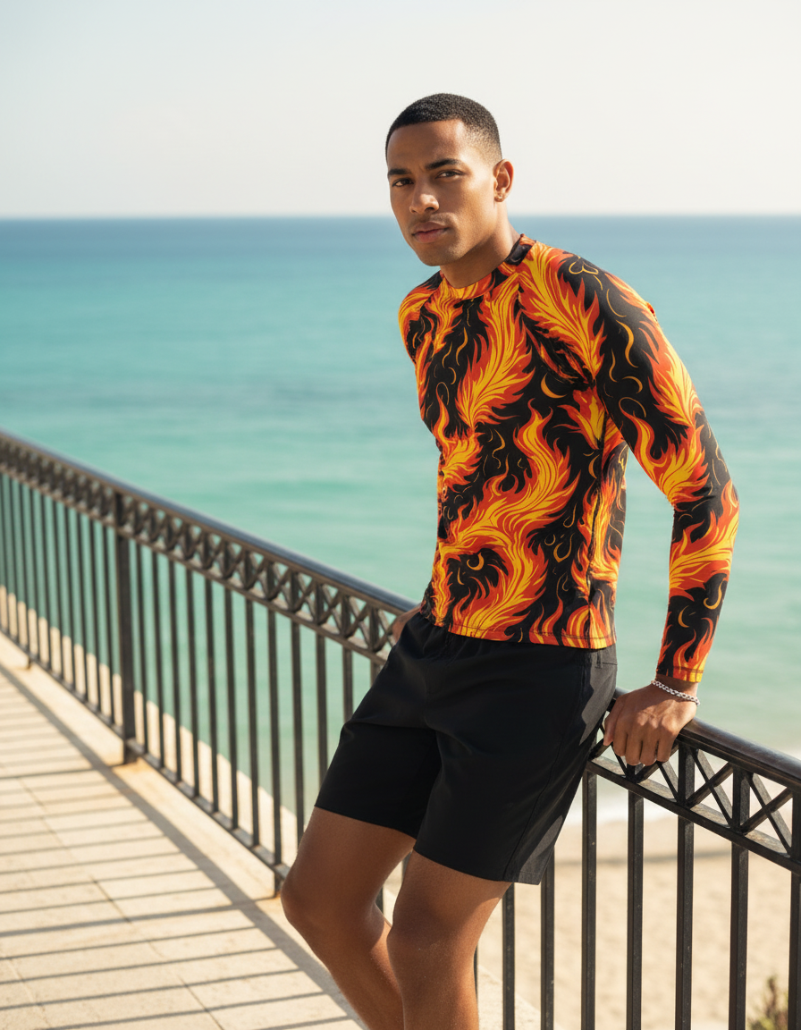 Men's Fire Patterns rashguard