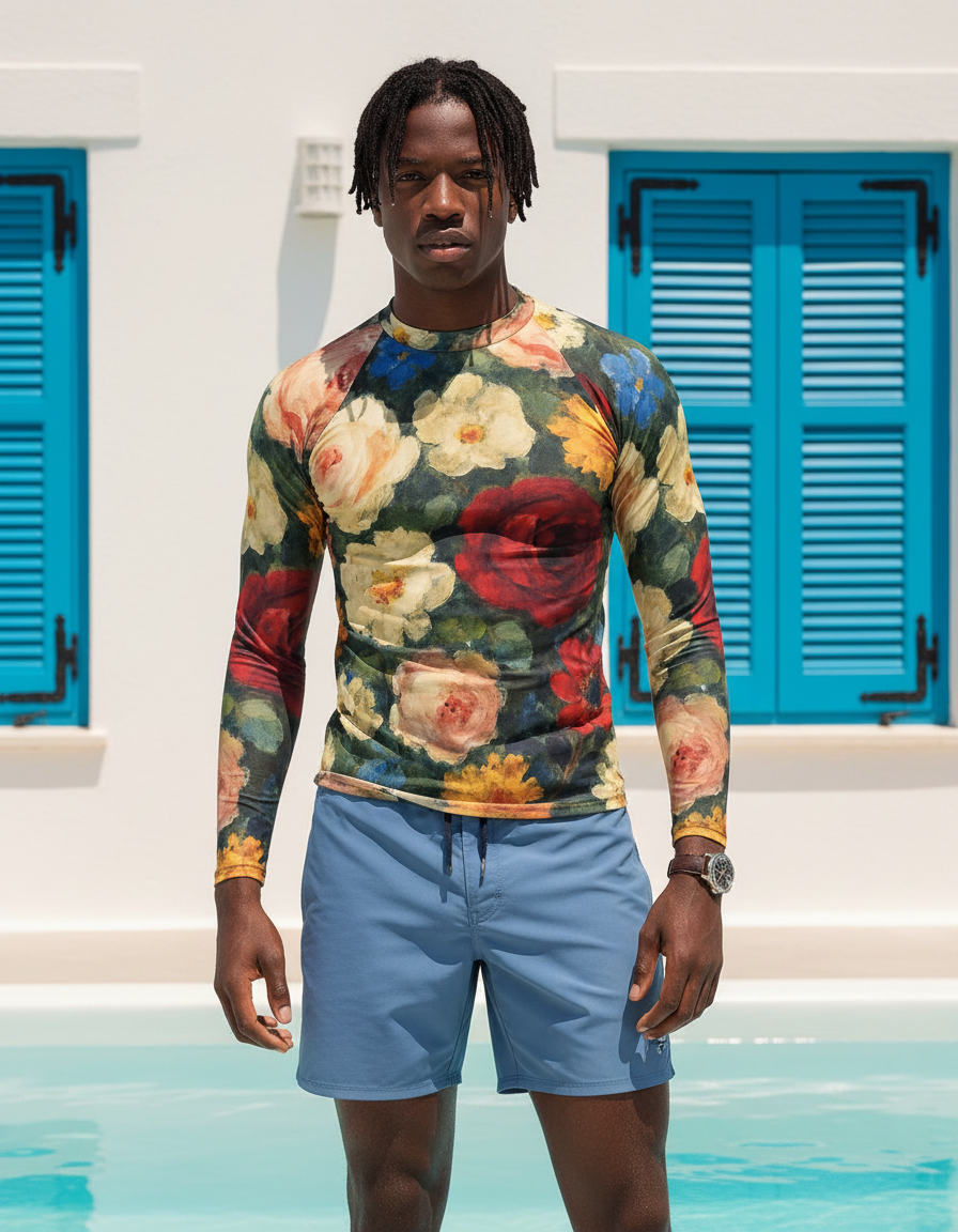 Men's Manet Floral Palette rashguard