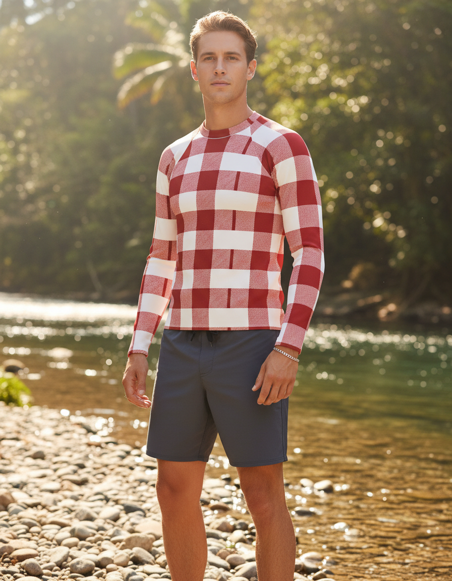 Men's Gingham rashguard