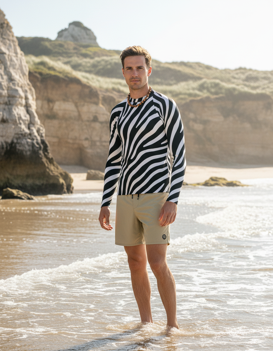 Men's Zebra Patterns rashguard