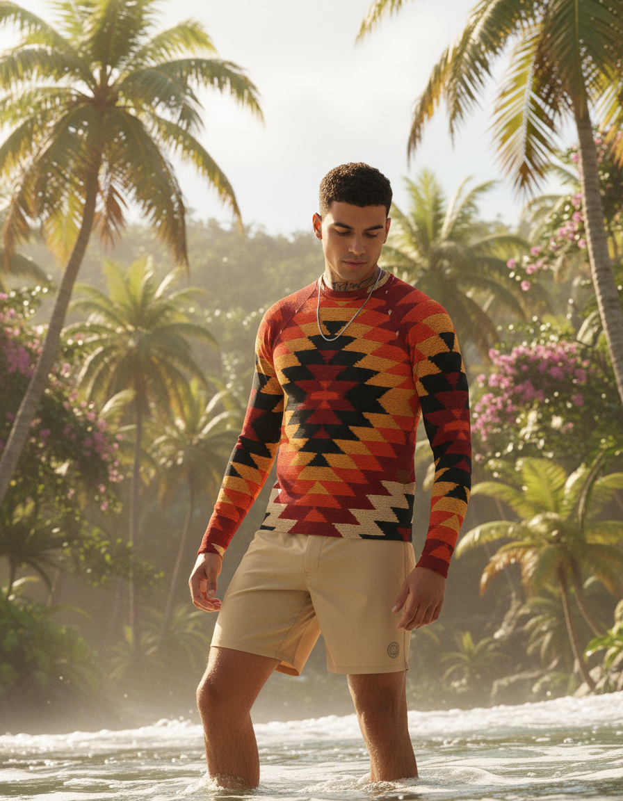 Men's Navajo Weave Pattern rashguard
