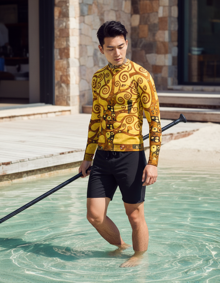 Men's Klimt Tree of Life rashguard