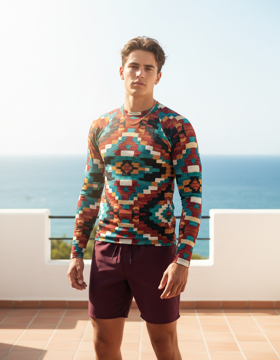 Men's Navajo Weave Pattern rashguard
