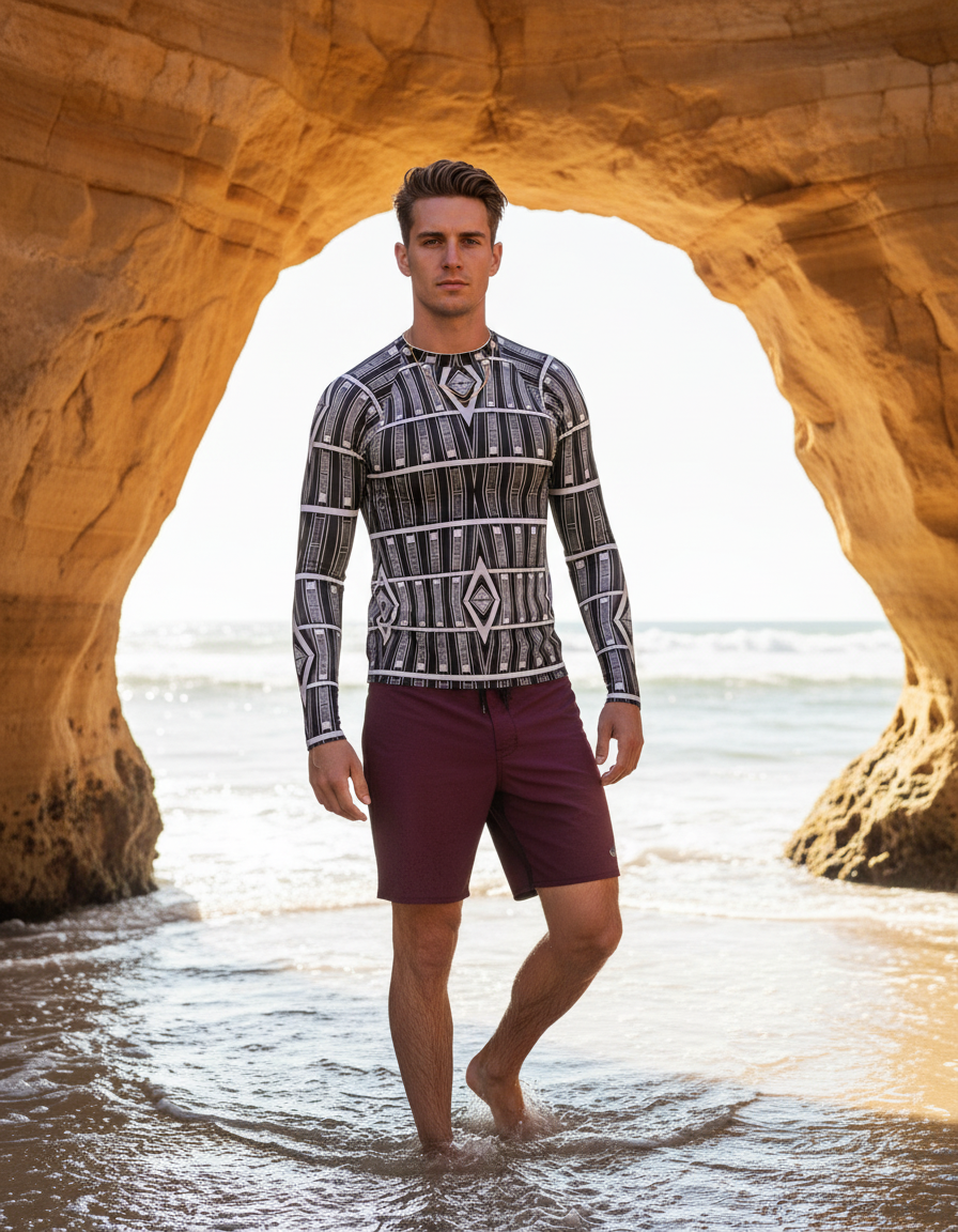 Men's Argentinian Patterns — Wikimedia (Somisa Caleidoscopio.jpg) rashguard