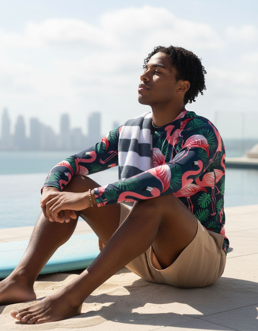 Men's Flamingo rashguard