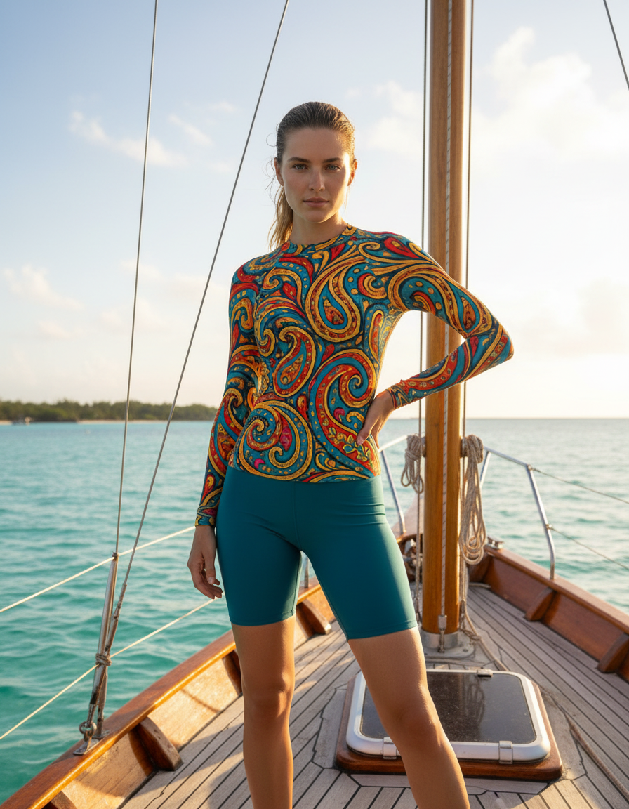 Women's Complex Color Patterns rashguard