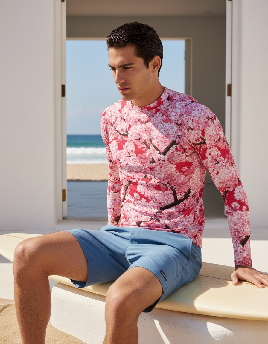 Men's Sakura Cherry Blossom rashguard