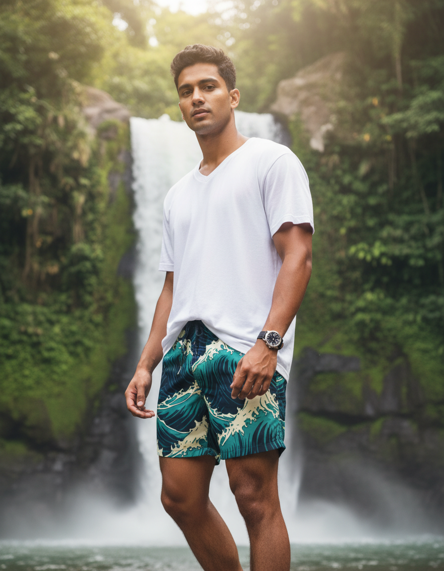 Men's Swim Trunks in Cascade