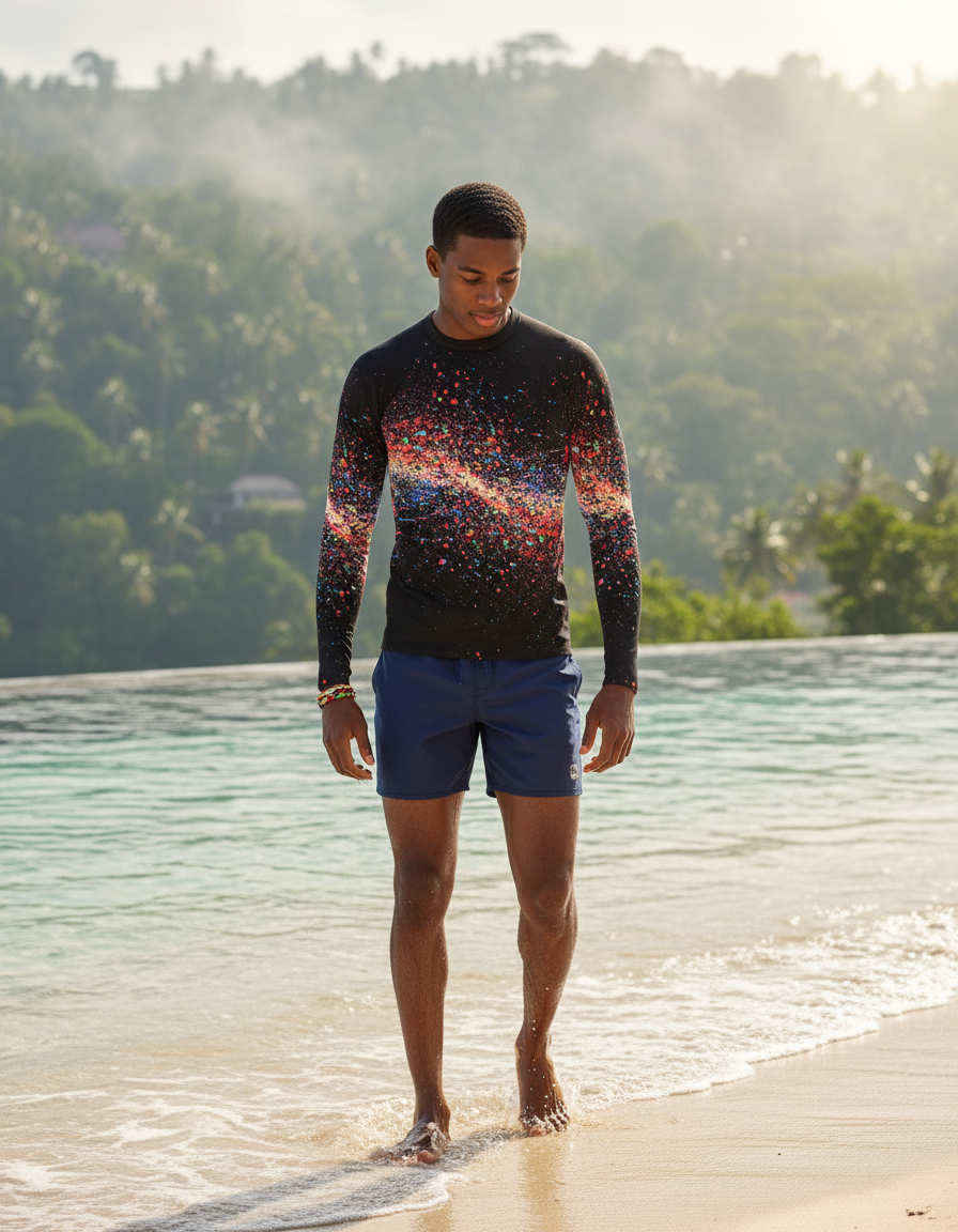Men's Glitch Art rashguard