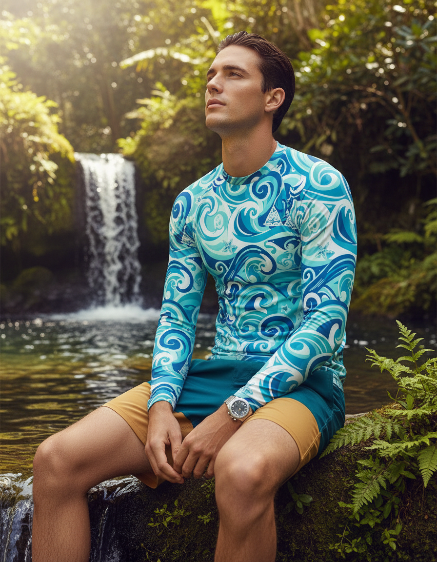 Men's Ocean Wave rashguard