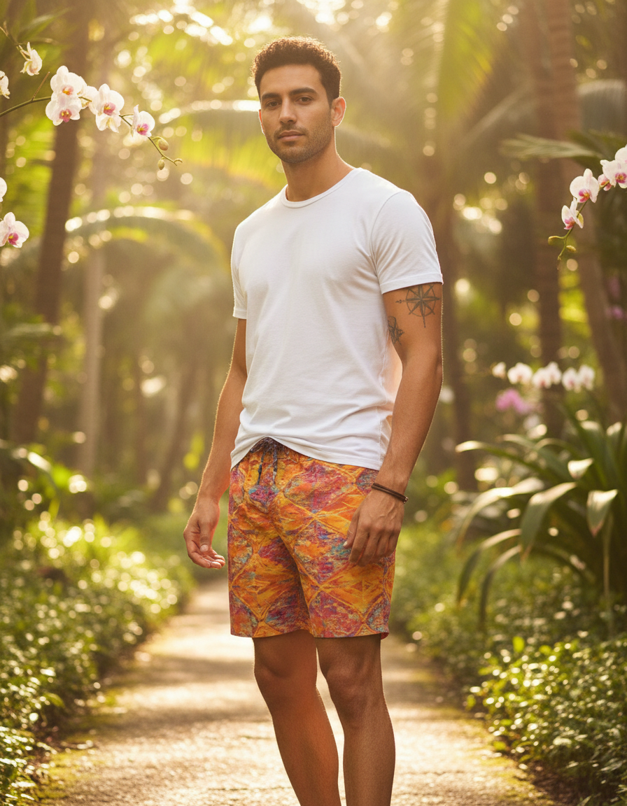 Men's Swim Trunks in Tsubaki