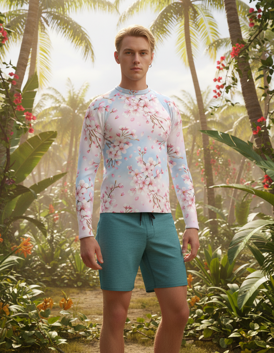 Men's Sakura Cherry Blossom rashguard
