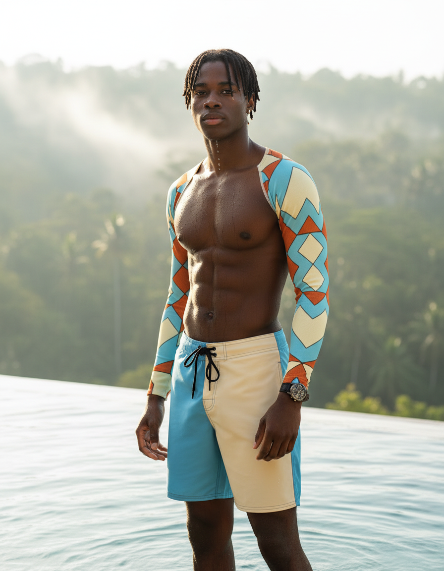 Men's Bicolor Patterns — Wikimedia (Pattern using 100 Base Cards.gif) rashguard