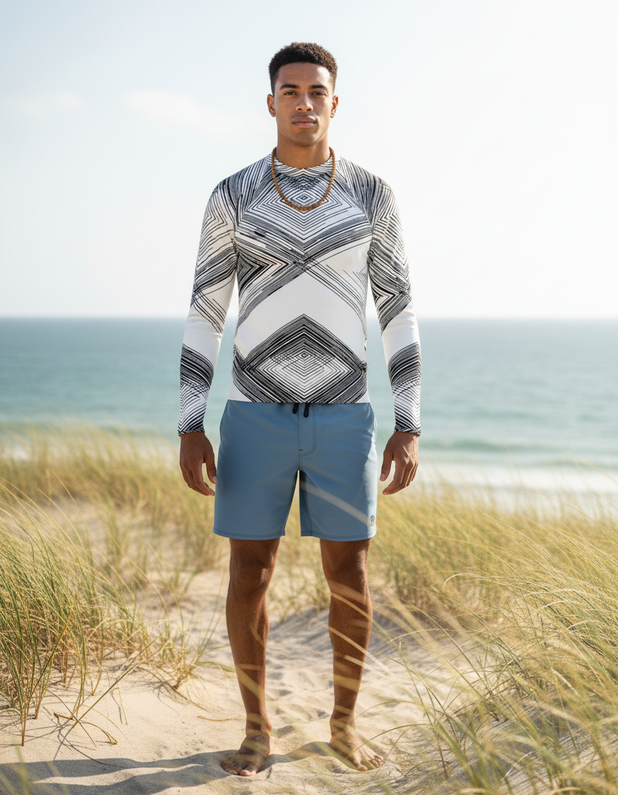 Men's Minimalist Line Art rashguard