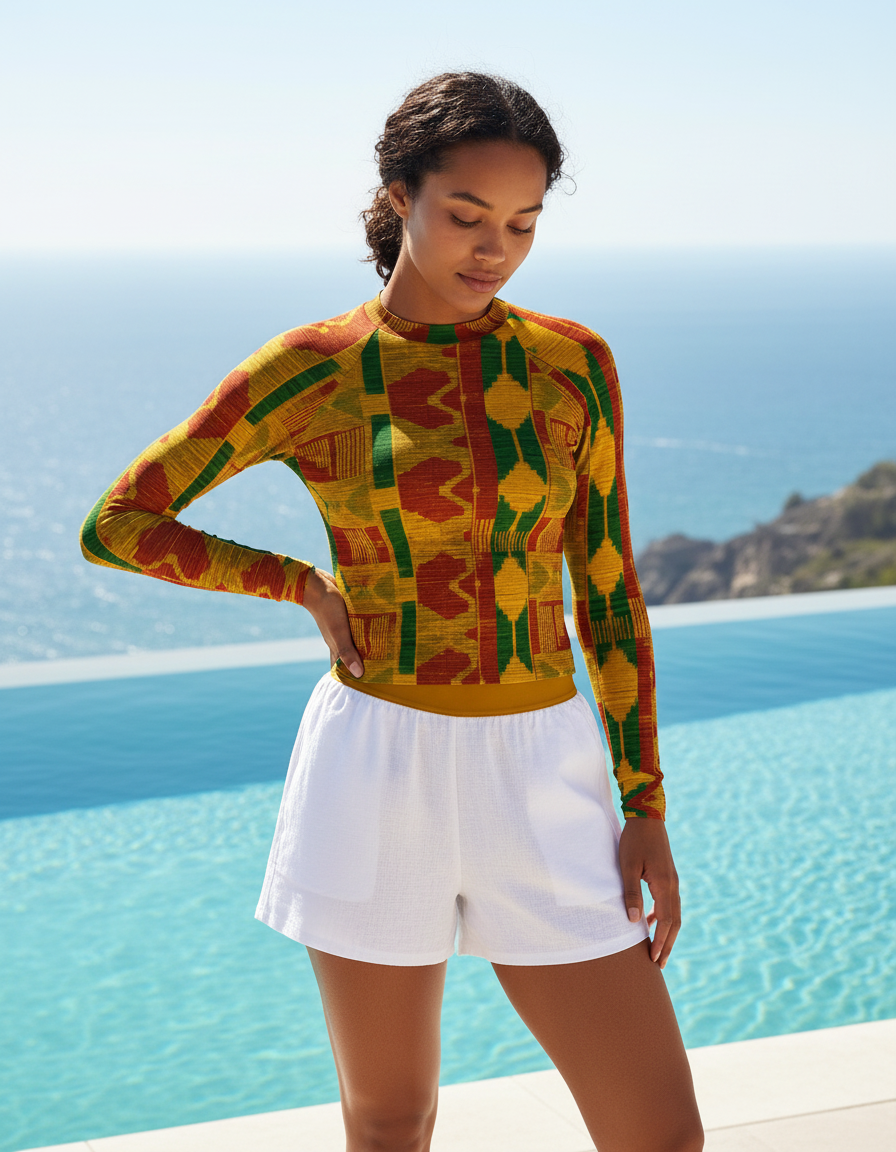 Women's African Kente rashguard