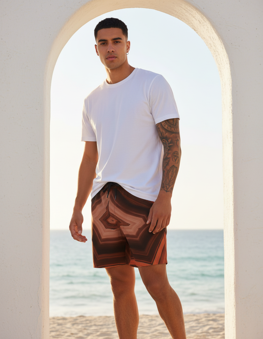 Tectonic Wave Agate Men's Swim Trunks