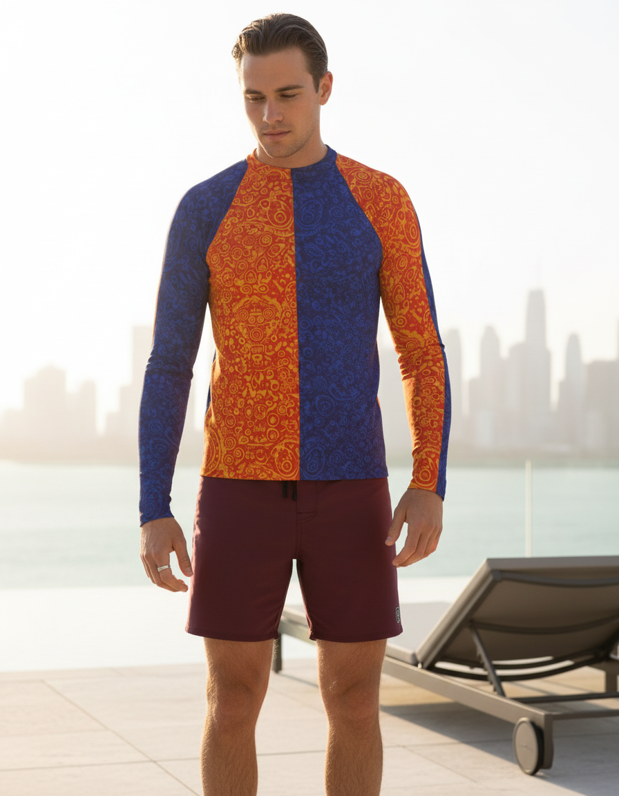 Men's Bicolor Patterns rashguard
