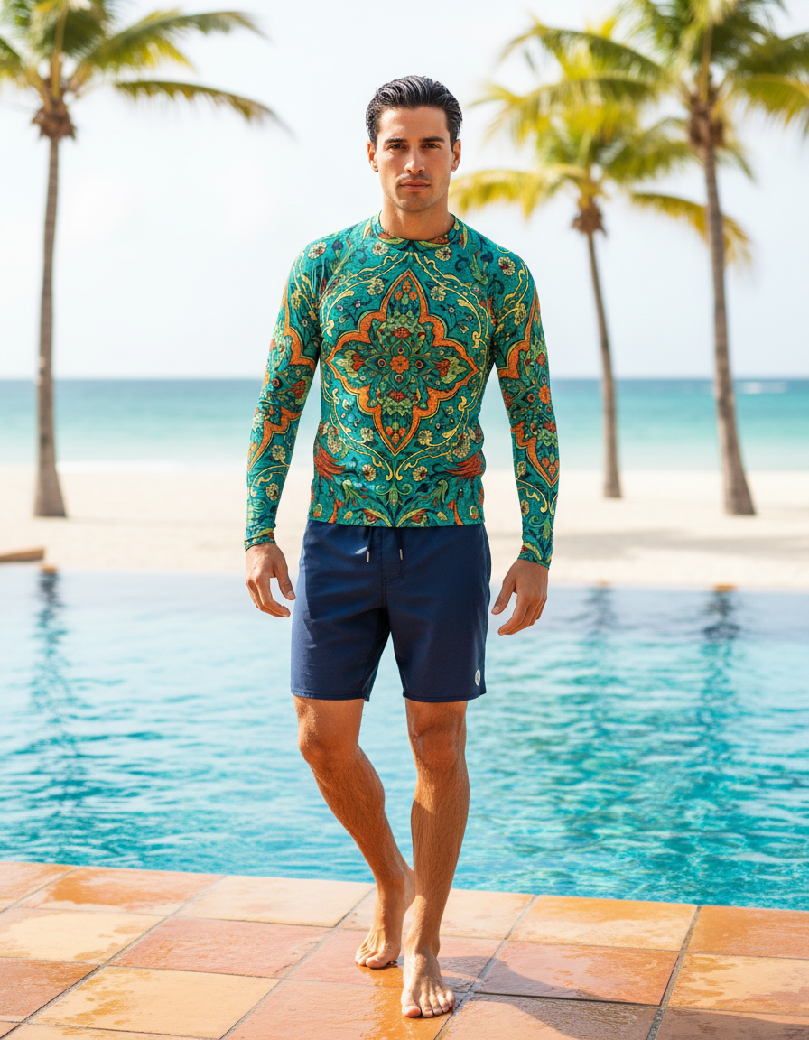 Men's Iznik Tile rashguard