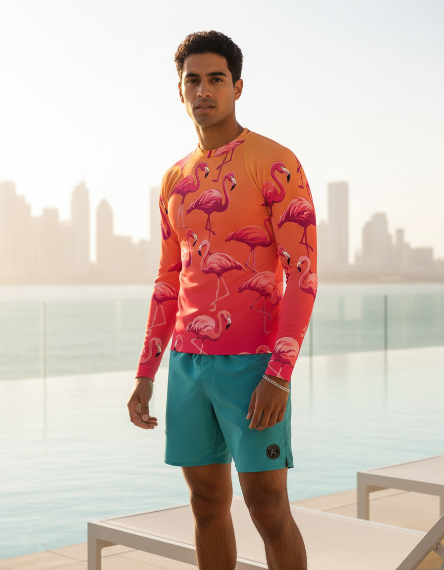 Men's Flamingo rashguard