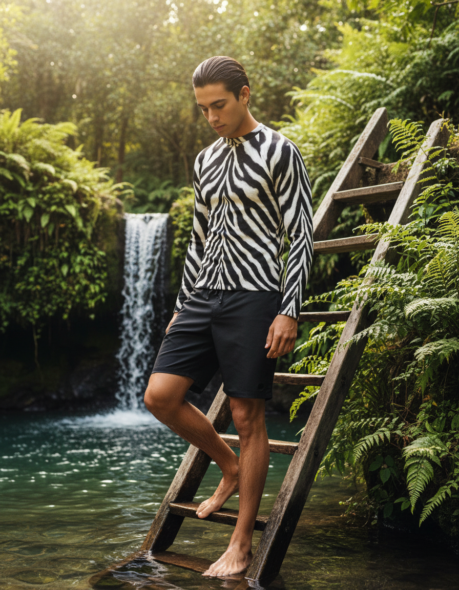 Men's Zebra Patterns rashguard