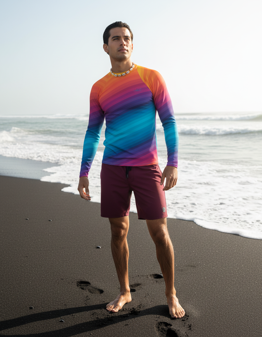 Men's Striped rashguard