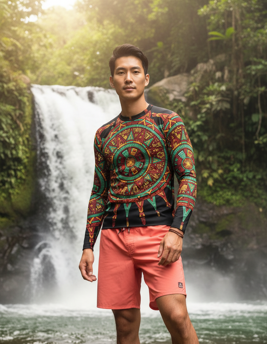 Men's Aztec Sun Pattern rashguard