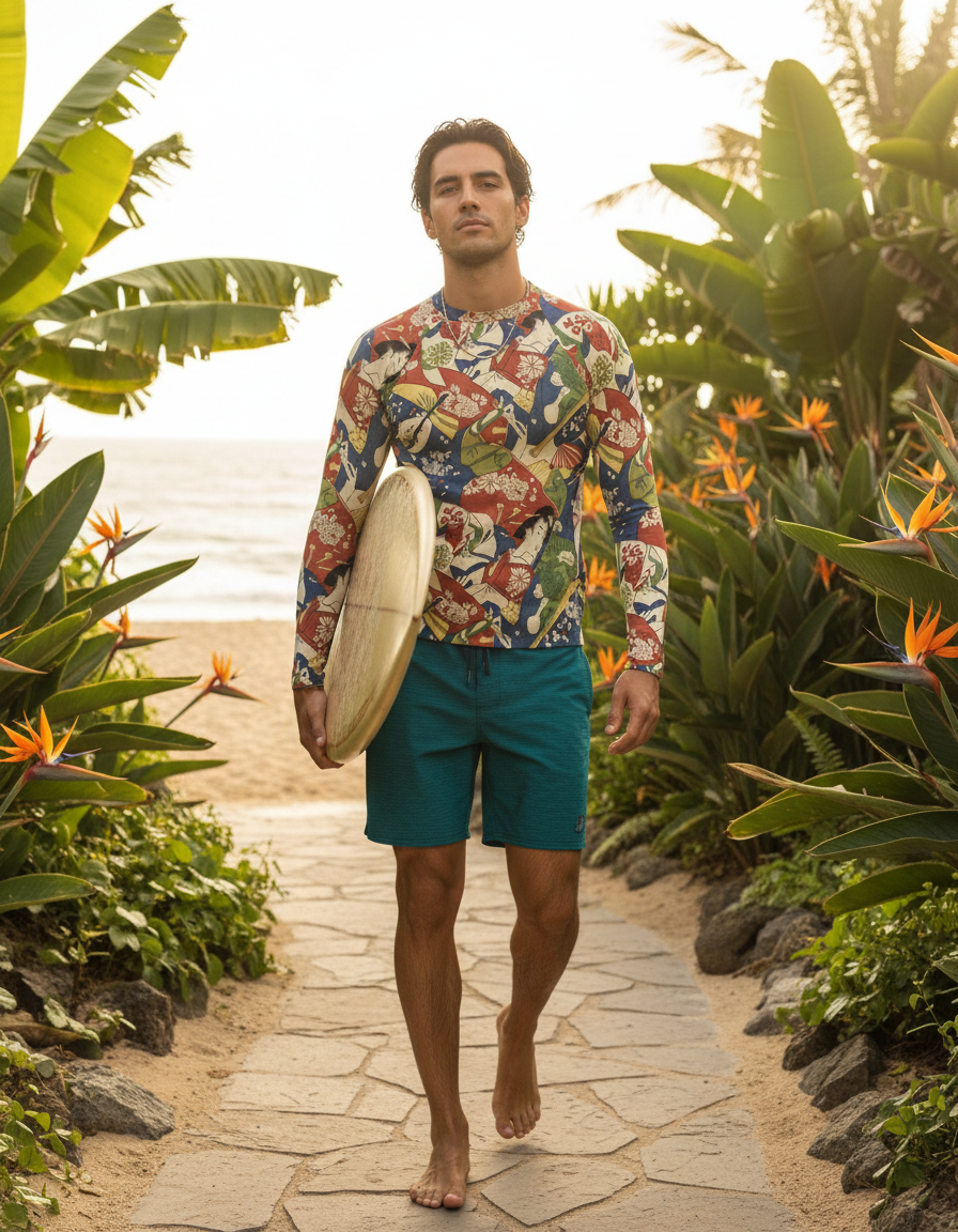 Men's Utamaro Ukiyo-e rashguard