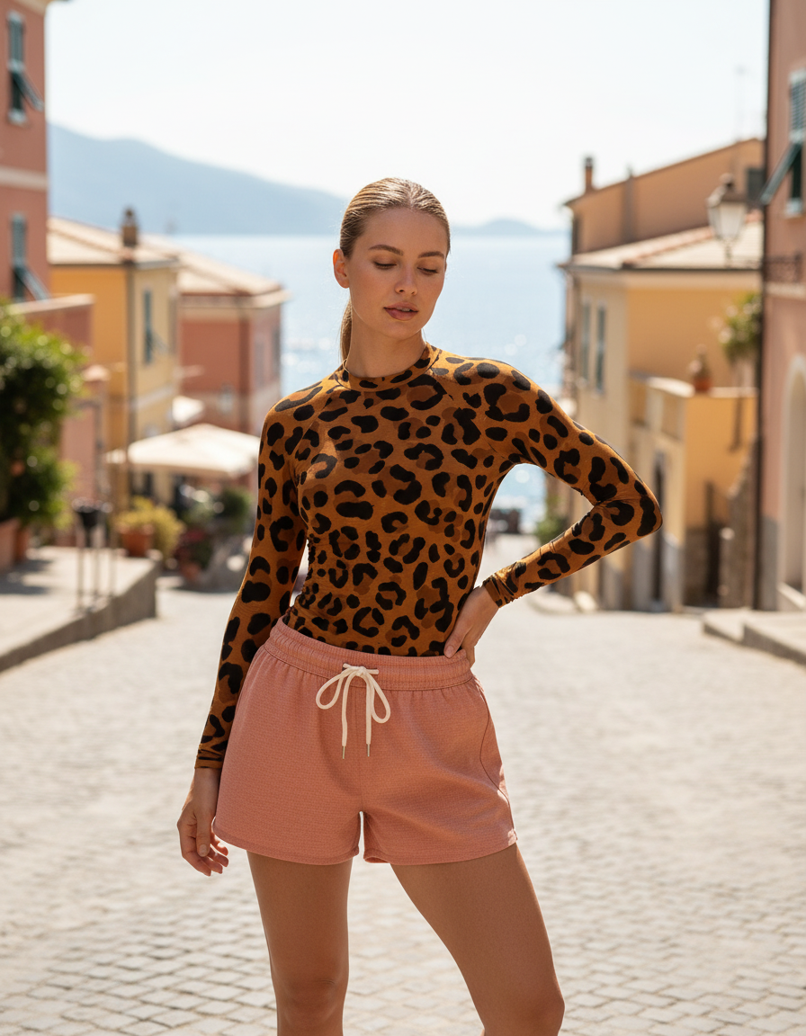 Women's Leopard Print rashguard