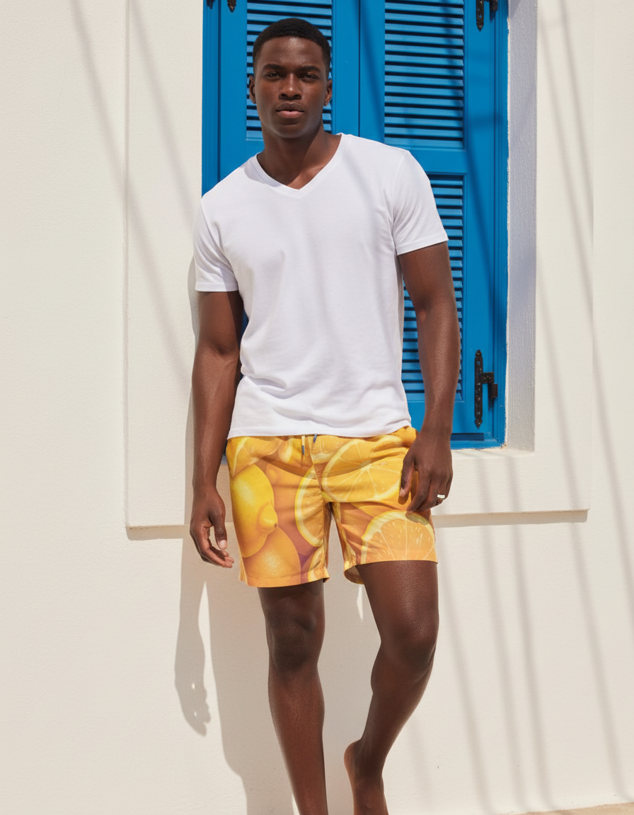 Men's Swim Trunks in Zest
