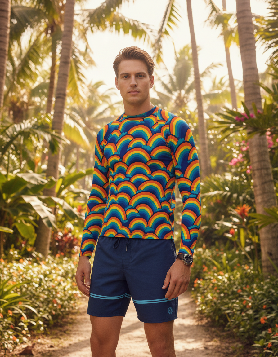 Men's Rainbow Patterns rashguard