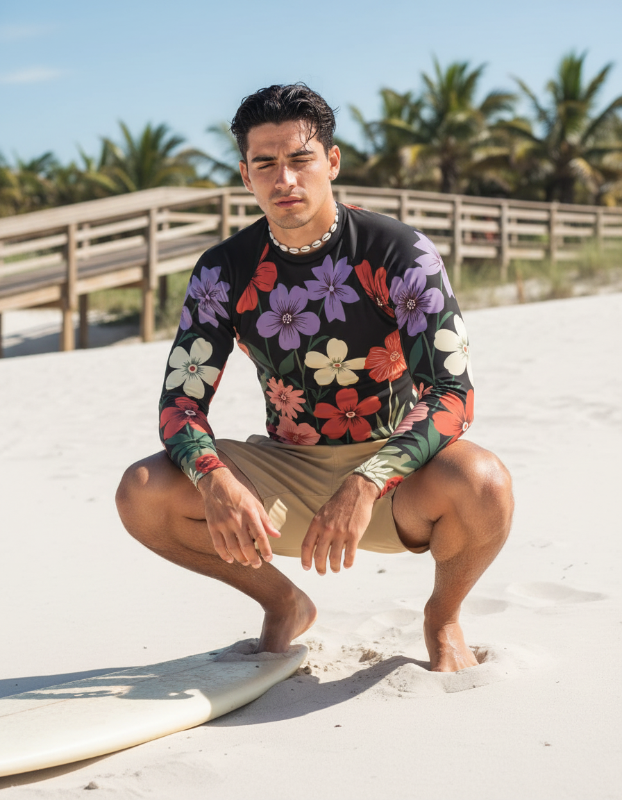 Men's Floral Garden rashguard