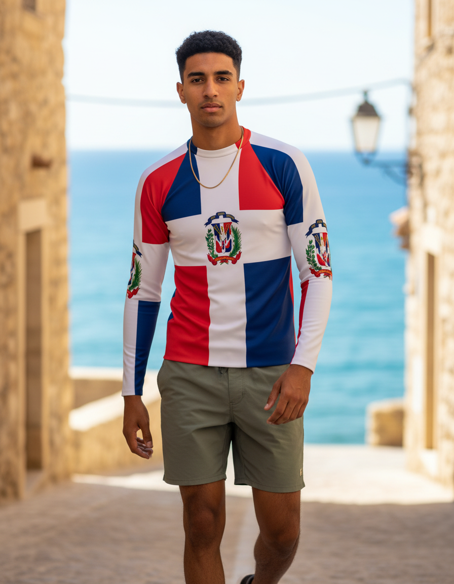 Men's Dominican Flag rashguard