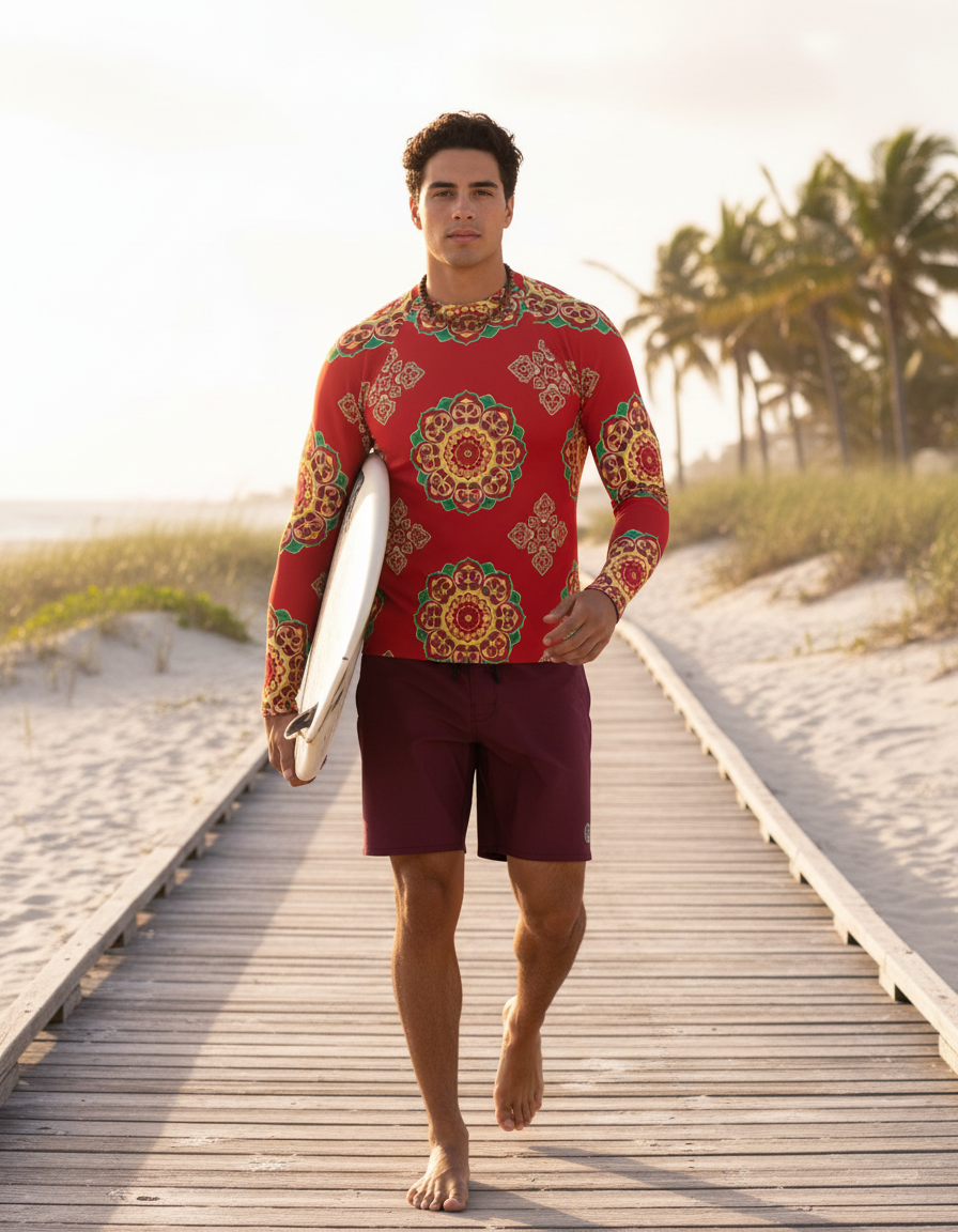 Men's Taiwanese Patterns — Wikimedia (台湾先住民の紋様12.png) rashguard