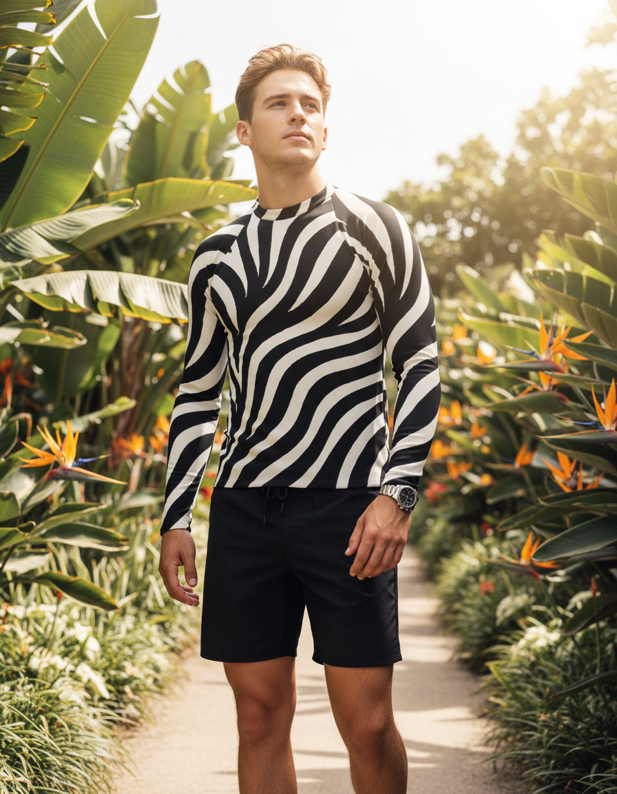 Men's Zebra Patterns rashguard