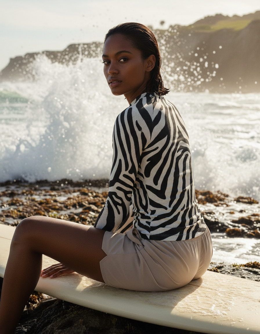 Women's Zebra Patterns rashguard