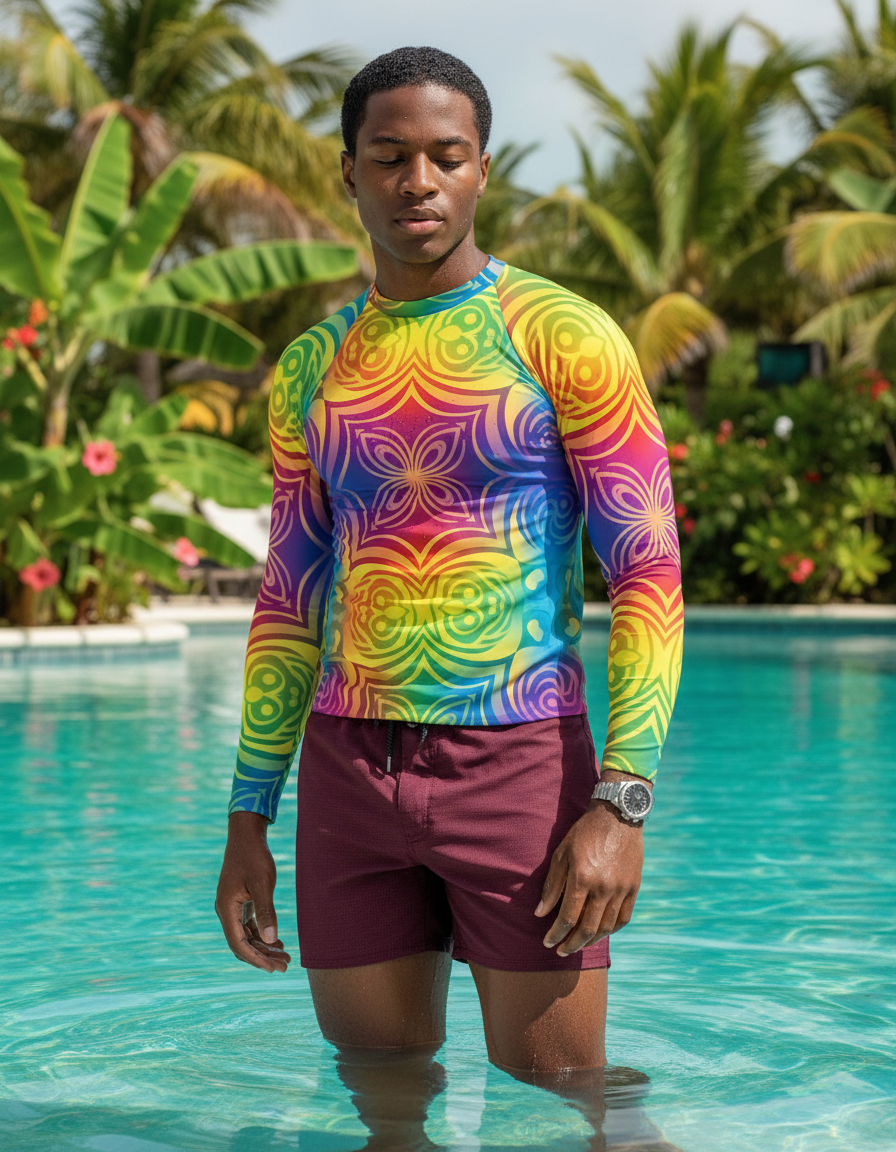 Men's Rainbow Patterns rashguard